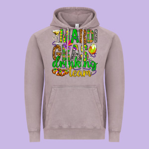 Mardi Gras Drinking Team Vintage Hoodie Designed By Howdyjamesfarm
