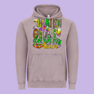 Mardi Gras Drinking Team Vintage Hoodie Designed By Howdyjamesfarm