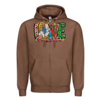 Chestnut Love Came Down Zipper Hoodie - CowhideDigitalArt