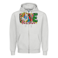 Dove Grey Love Came Down Zipper Hoodie - CowhideDigitalArt