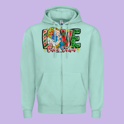 Love Came Down Zipper Hoodie Designed By Cowhidedigitalart