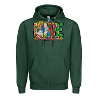 Sports Green Love Came Down Zipper Hoodie - CowhideDigitalArt