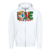White Love Came Down Zipper Hoodie - CowhideDigitalArt