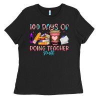 Black 100 days of doing teacher stuff Ladies Tee - Artiststas