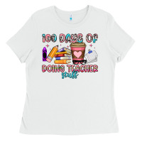 White 100 days of doing teacher stuff Ladies Tee - Artiststas