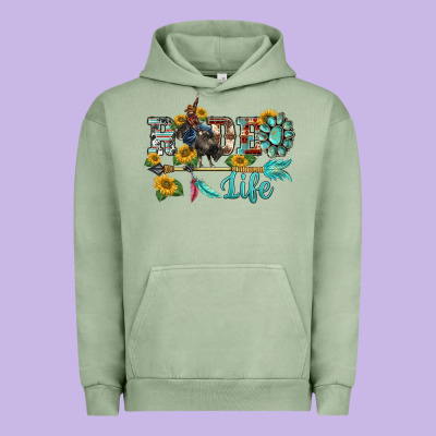 Western Rodeo Bullfighter  Life Turquoise's Gemstones Arrow Sunflowers Urban Hoodie Designed By Barkaloodesign