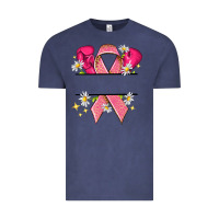 Vintage Denim Personalized Breast Cancer ribbon Vintage Tee - NancyCooperArtShop