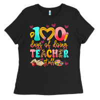 Black 100 days of doing teacher stuff Ladies Tee - Artiststas
