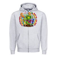 Heather Grey Merry Rexmas Zipper Hoodie - CowhideDigitalArt