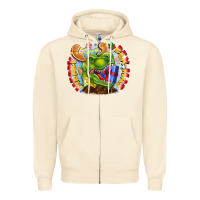 Sandshell Merry Rexmas Zipper Hoodie - CowhideDigitalArt