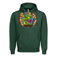 Sports Green Merry Rexmas Zipper Hoodie - CowhideDigitalArt