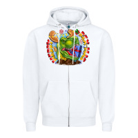 White Merry Rexmas Zipper Hoodie - CowhideDigitalArt