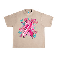 French Oak Breast Cancer ribbon Cancer Awareness Urban Heavy Tee - HowdyJamesFarm