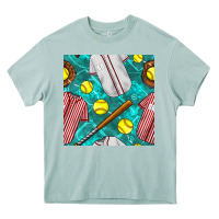 Arona softball uniform glove and bat with field seamless pattern Heavy Core Tee - BundleAndBundleShop