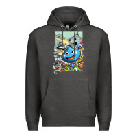 Charcoal Heather dragon quest slime print Premium Hoodie - lanVoArt