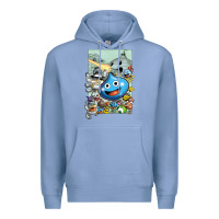 Colony Blue dragon quest slime print Premium Hoodie - lanVoArt