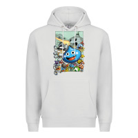 Dove Grey dragon quest slime print Premium Hoodie - lanVoArt
