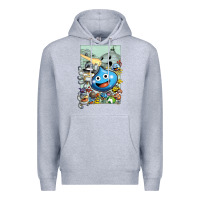 Heather Grey dragon quest slime print Premium Hoodie - lanVoArt