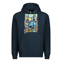 Navy dragon quest slime print Premium Hoodie - lanVoArt