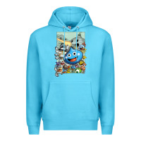 Ocean Blue dragon quest slime print Premium Hoodie - lanVoArt