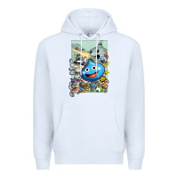 White dragon quest slime print Premium Hoodie - lanVoArt