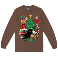 Chestnut ho ho ho meow Long Sleeve Tee - CowGirlArtShop
