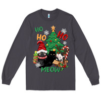Smoke ho ho ho meow Long Sleeve Tee - CowGirlArtShop