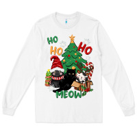 White ho ho ho meow Long Sleeve Tee - CowGirlArtShop