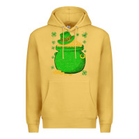Antique Gold ireland leprechaun hat pot of gold irish st patricks day Premium Hoodie - lanVoArt