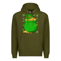 Army Green ireland leprechaun hat pot of gold irish st patricks day Premium Hoodie - lanVoArt