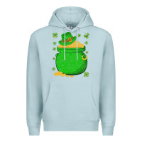 Blue Mist ireland leprechaun hat pot of gold irish st patricks day Premium Hoodie - lanVoArt
