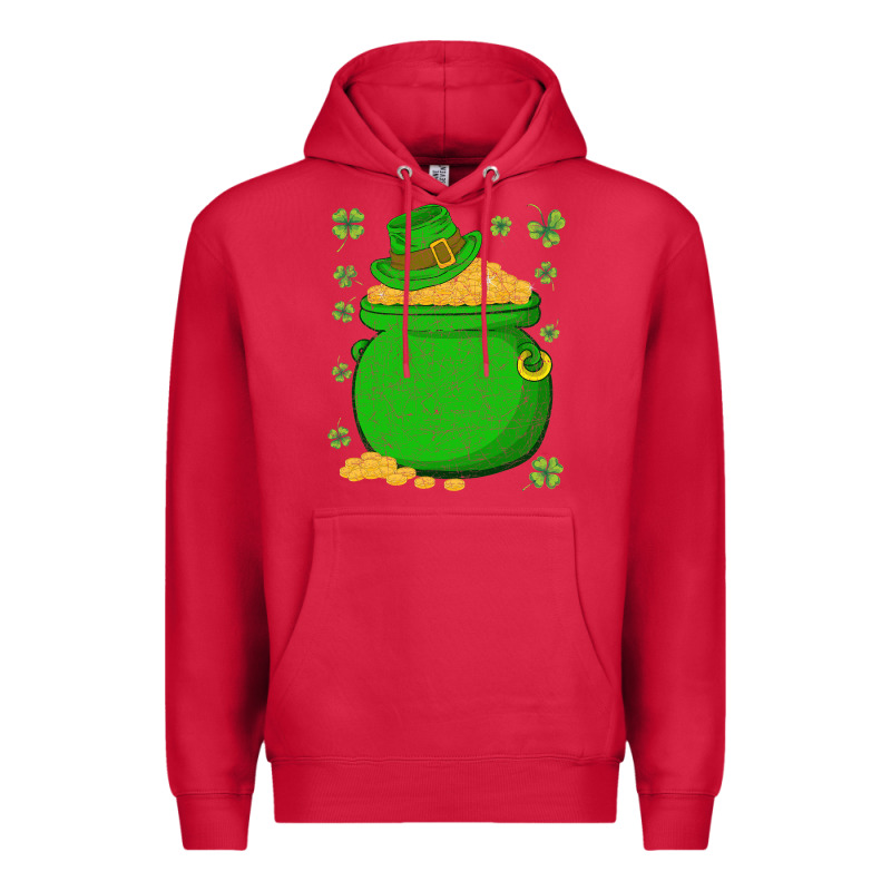 Ireland Leprechaun Hat Pot Of Gold Irish St Patricks Day Premium Hoodie by lanVoArt | Teevron