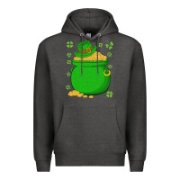 Charcoal Heather ireland leprechaun hat pot of gold irish st patricks day Premium Hoodie - lanVoArt