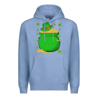 Colony Blue ireland leprechaun hat pot of gold irish st patricks day Premium Hoodie - lanVoArt