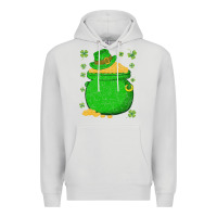 Dove Grey ireland leprechaun hat pot of gold irish st patricks day Premium Hoodie - lanVoArt