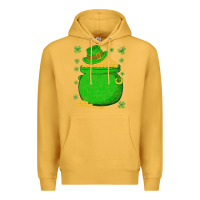 Mustard ireland leprechaun hat pot of gold irish st patricks day Premium Hoodie - lanVoArt