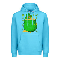 Ocean Blue ireland leprechaun hat pot of gold irish st patricks day Premium Hoodie - lanVoArt