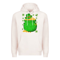 Pale Pink ireland leprechaun hat pot of gold irish st patricks day Premium Hoodie - lanVoArt