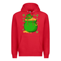 Red ireland leprechaun hat pot of gold irish st patricks day Premium Hoodie - lanVoArt