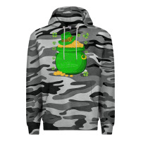 Slate Camo ireland leprechaun hat pot of gold irish st patricks day Premium Hoodie - lanVoArt