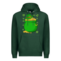 Sports Green ireland leprechaun hat pot of gold irish st patricks day Premium Hoodie - lanVoArt