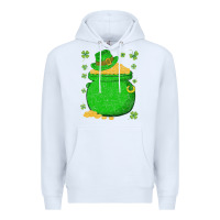 White ireland leprechaun hat pot of gold irish st patricks day Premium Hoodie - lanVoArt