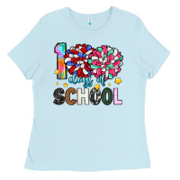 Baby Blue 100 days of school Ladies Tee - Artiststas