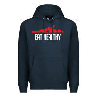 Navy funny eat healthy sexy tee mens rude valentine day gifts Premium Hoodie - lanVoArt