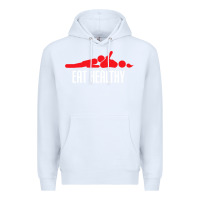 White funny eat healthy sexy tee mens rude valentine day gifts Premium Hoodie - lanVoArt