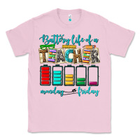 Bubblegum Pink battery life of a teacher monday friday Classic Tee - NancyCooperArtShop