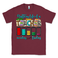 Burgundy battery life of a teacher monday friday Classic Tee - NancyCooperArtShop