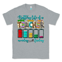 Heather Grey battery life of a teacher monday friday Classic Tee - NancyCooperArtShop
