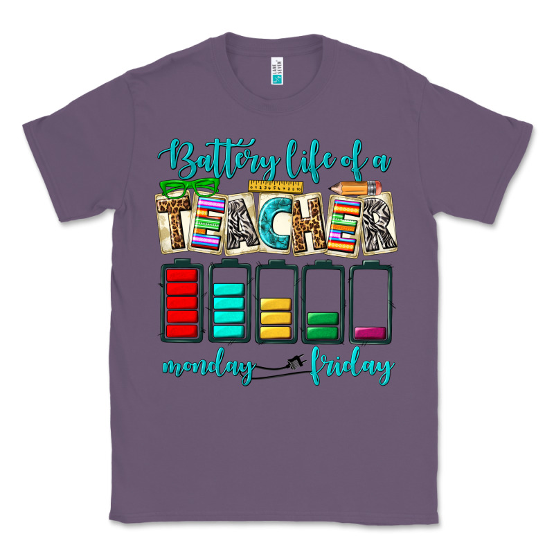 Battery Life Of A Teacher Monday Friday Classic Tee by NancyCooperArtShop | Teevron
