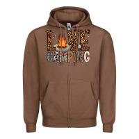 Chestnut Love Camping Zipper Hoodie - CowhideDigitalArt
